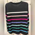 Crown & Ivy Cabana 1X Black and White Cabana Top with Colorful Stripes Photo 1