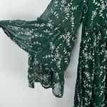 Coast Floral Embroidered Bell Sleeve Ruffle Hem Dress Green US Size 6 EUC Photo 3