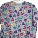 Simply Basic Hearts Scrub Shirt Size M Photo 1
