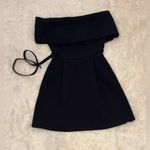 NEW Nadine Merabi Harper Black Off The Shoulder Mini Belted Dress Size S US 4 Photo 4