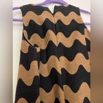 Tara Jarmon Black and Tan Wave Pattern Midi Dress Size 38 Photo 7
