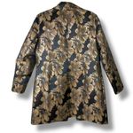 Chico's  Collection Black Gold Floral Metallic Jacquard Topper Coat Long Jacket Photo 7