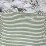 Christopher & Banks Short Sleeve Sweater Striped Green White Women L Photo 1