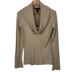 White House | Black Market Cowl Neck Long Sleeve Sweater Top Beige XS Photo 1