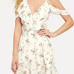 ✨HP✨Asymmetric Shoulder Flounce Wrap Dress✨ Blue Size L Photo 0