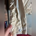 POL  NWT fringe denim jacket, cream colored, distressed, small but oversized Photo 1