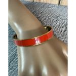 EUC Kate Spade Red Enamel Red Letter Day Gold Plated Bangle Bracelet 8" Photo 3
