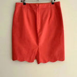 J.Crew J. By  Coral/Salmon Solid Pencil Skirt with Scalloped Hem, Size 4 Photo 9