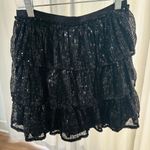 Black Sequin Tiered Skirt Photo 0