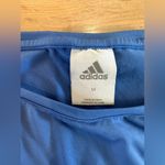 Adidas  blue cap sleeve tee with stripe detail size medium Photo 2