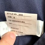 NWT Dessy Collection Charmeuse Cap Sleeve Gown Dress in Midnight Blue Size 8 Photo 8