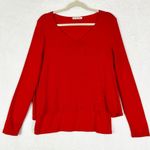 Kettlewell Lulu Layered Top Size Medium Red Long Sleeve V Photo 0