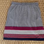 Max Studio  jersey Skirt Women's Small Blue Pink Striped Casual Pull On Pockets Photo 6