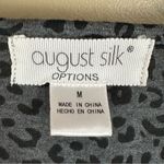 August Silk Gray Black Leopard Animal Print 3/4 Sleeve Top Blouse Medium Photo 5