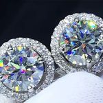 .5C D Color VVSI Moissanite Stud Earrings 925 Sterling Silver White Gold Plated. Photo 0