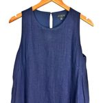 J.Crew Maxine Tiered Ruffle Trim Shift Dress in Navy Linen Size Small Photo 4