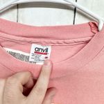 Anvil Top Unisex Size Medium Pale Pink Graphic Cotton Short Sleeve Tee Shirt Photo 1