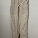 BLANK NYC Pants Away From Here Cream Linen Paperbag Joggers Casual Leisure Trend Photo 9