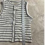 Madewell Split-Crewneck Cardigan Tank Women's XXS White Black Striped NWT Photo 7