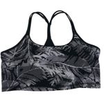 DKNY Black Pixel Palm Print Workout Bra Crop Top Photo 0