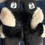 VHNY Criss Cross Fuzzy Flurry Cozy House Slides Warm Slippers for Indoor Outdoor Black Size 8 Photo 0