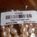 Peach Freshwater Pearl Stainless Steel Necklace Photo 11