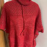 Westbound NWOT   Cozy Red Turtleneck Sweater puncho Photo 4