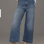 Anthropologie - Maeve The Colette Crop High-Rise Wide-Leg Jeans Blue Wash Denim Photo 0