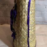 Vintage 1960s or 1970s Straw and Raffia Handbag or Small Tote Floral Beachy Photo 9