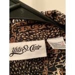 Yves St. Clair Women's Casual/Dress Leopard Print Button Up Blouse Shirt Size 12 Brown Photo 2