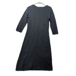 Hanna Andersson Women's Sweater Dress Black Small Combed Cotton 3/4 Sleeve Photo 4