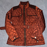 Vince Camuto  Diamond Quilted Full Zip Jacket Rust Orange Size Large Photo 0