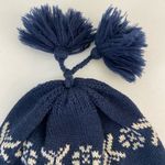 Vintage Adult dark blue Mickey patch tassel knit beanie‎ hat winter accessories Photo 2