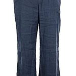 CAbi  Navy Linen Blend Wide Leg Pants High Rise Palazzo Size L Photo 0