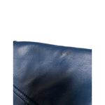 D&Co. Womens Genuine Leather Jacket XS Blue Zip Photo 4