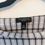 Talbots  Grey Check Knit Long Sleeve Shirt Bow Accent Photo 5