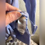 Chico's Chico’s Light Blue Zip-Up Hoodie by Zenergy w metallic trim, silver zip, pockets Photo 5