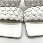Missguided Womens Heels 7 White Braided Mule Sandals Square Toe Chic Minimalist Photo 1