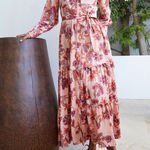 MISA Los Angeles NWT Anthropologie + Esmee Maxi Dress in Paisley Pink Photo 0