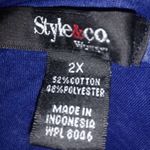 Style & Co . 2X Super Thin Lapis Short Sleeve Top Plus Photo 1