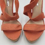 H by Halston Halston Orange Espadrille Platform Pumps Size 10 Photo 5