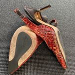 #122 DONALD J PLINER the basket weave sling back pump Red Size 7.5 Photo 7