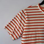 Kule The Modern Orange White Stripe Short Sleeve Crewneck 100% Cotton size Small Photo 2