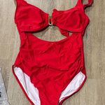 NWT women’s red sexy cut out one piece bathing suit Photo 0