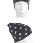 Caroline Rowan Embroidered Floral Beanie #43 Black Photo 2