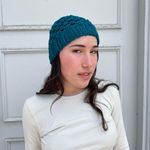 Anthropologie Handmade knit teal beanie  Photo 1