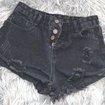 PacSun Black Ripped  Jean Shorts Photo 0