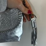 Vintage Velez Genuine Leather Colombia Metallic Silver Embossed Crossbody Bag Photo 13