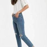 Levi's Premium 724 High Rise Straight Crop Jeans Medium Wash Blue Womens 26 Pant Photo 0