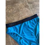 DKNY Women's High-Waist Logo Bikini Bottoms Blue & Black Size Small Photo 4
